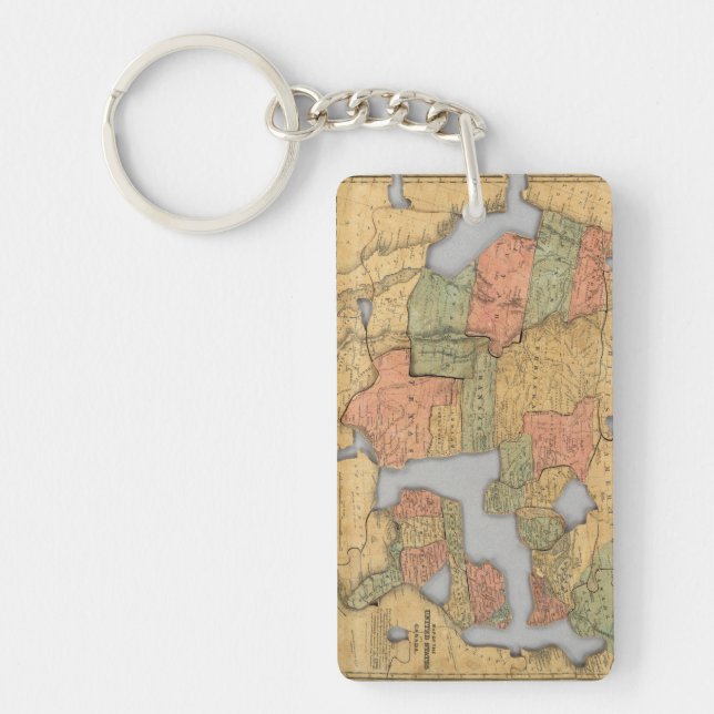 Map of the United States and Canada Keychain (Front)