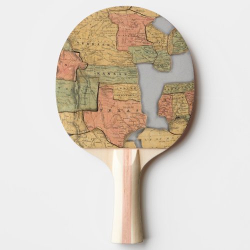 Map of the United States and Canada Ping Pong Paddle
