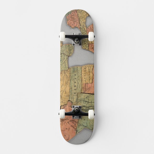 Map of the United States and Canada Skateboard Deck (Front)