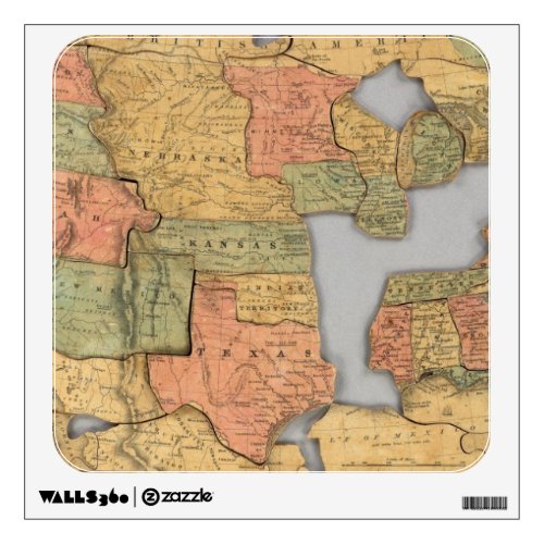 Map of the United States and Canada Wall Sticker