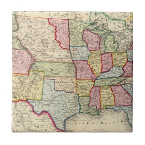 Map Of The United States And Territories Ceramic Tile