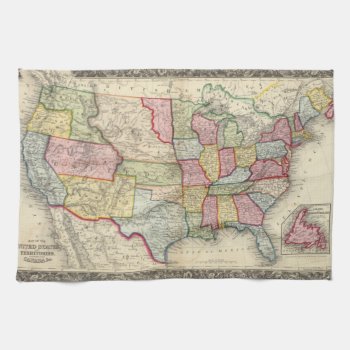 Map Of The United States  And Territories Kitchen Towel by davidrumsey at Zazzle