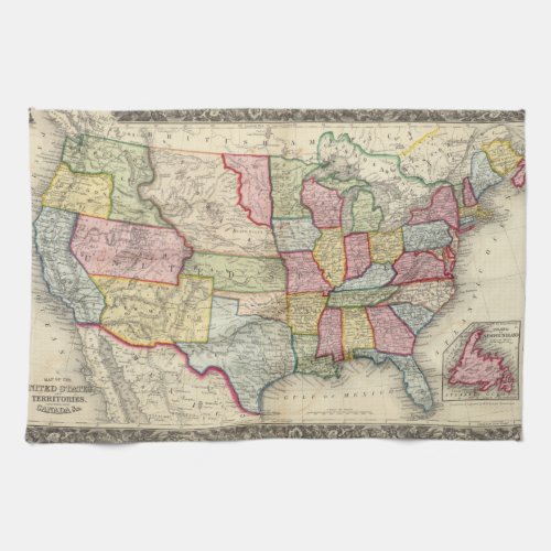 Map Of The United States And Territories Kitchen Towel
