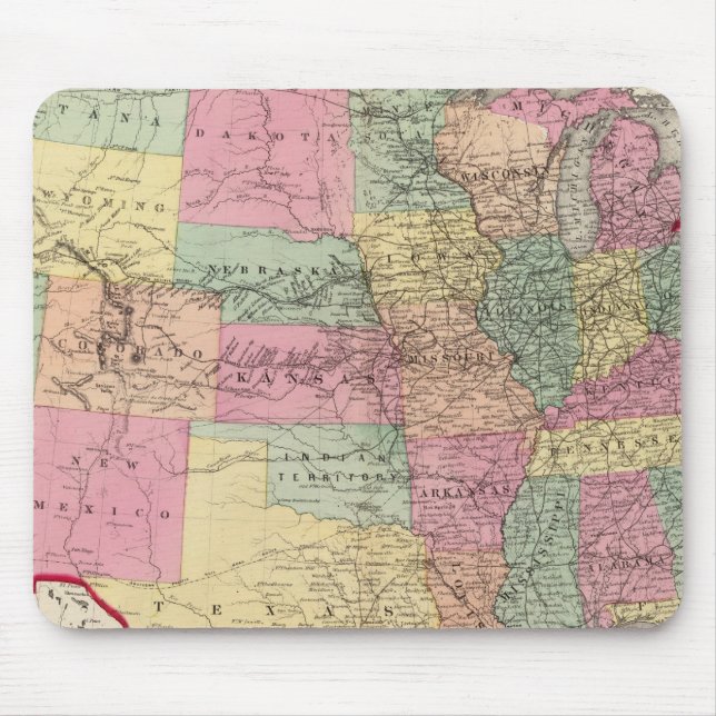 Map of the United States and territories Mouse Pad (Front)