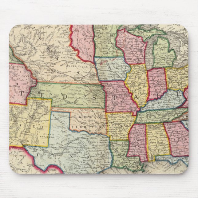 Map Of The United States, And Territories Mouse Pad (Front)