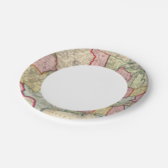 Map Of The United States, And Territories Paper Plates (Angled)