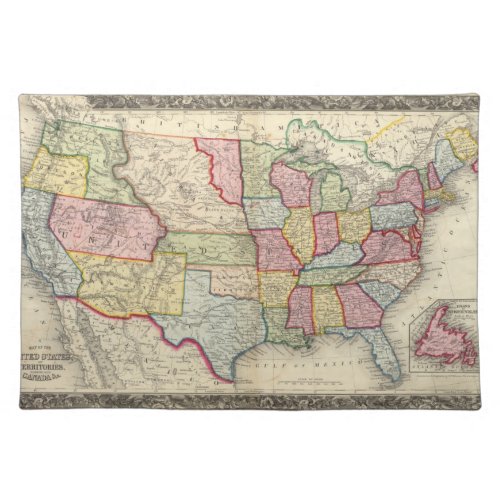 Map Of The United States And Territories Placemat