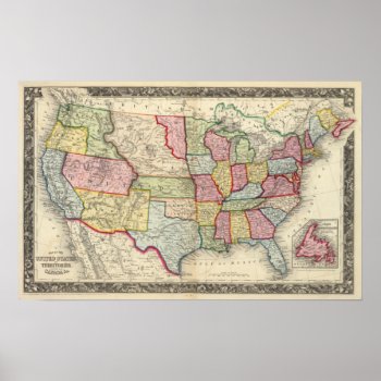 Map Of The United States  And Territories Poster by davidrumsey at Zazzle