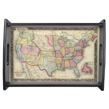 Map Of The United States  And Territories Serving Tray by davidrumsey at Zazzle