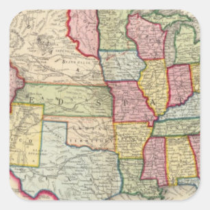 Map Of The United States, And Territories Square Sticker