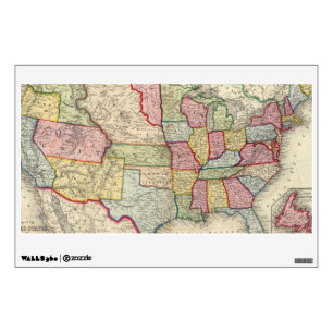 Map Of The United States, And Territories Wall Decal