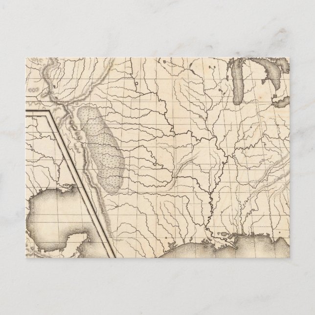 Map of the United States and Texas Postcard (Front)