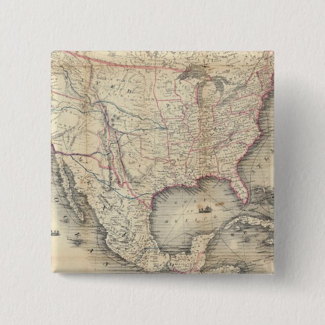 Map Of The United States Button (Front)