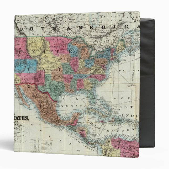 Map Of The United States, Canada, Mexico Binder (Front/Inside)