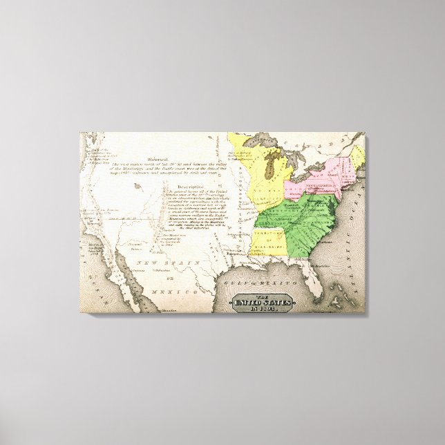 Map of the United States Canvas Print (Front)