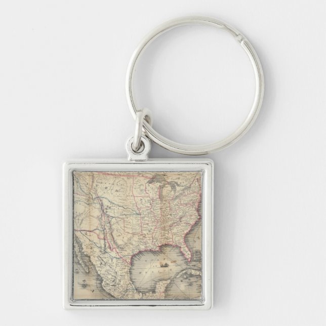 Map Of The United States Keychain (Front)