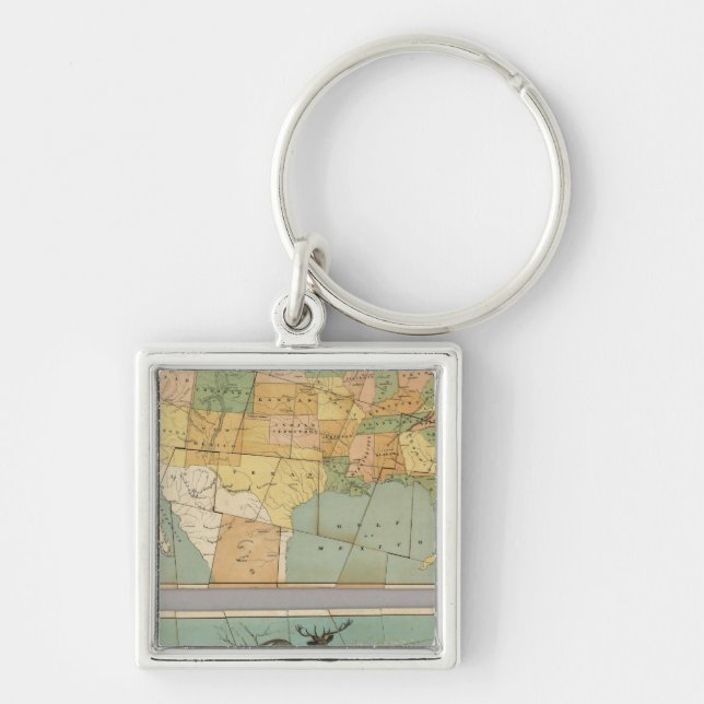 Map of the United States of America 2 Keychain (Front)
