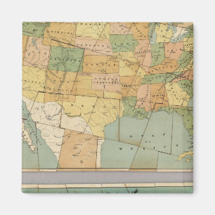 Map of the United States of America 2 Magnet
