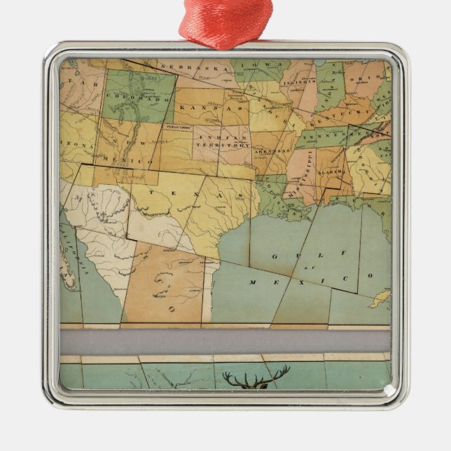 Map of the United States of America 2 Metal Ornament (Front)