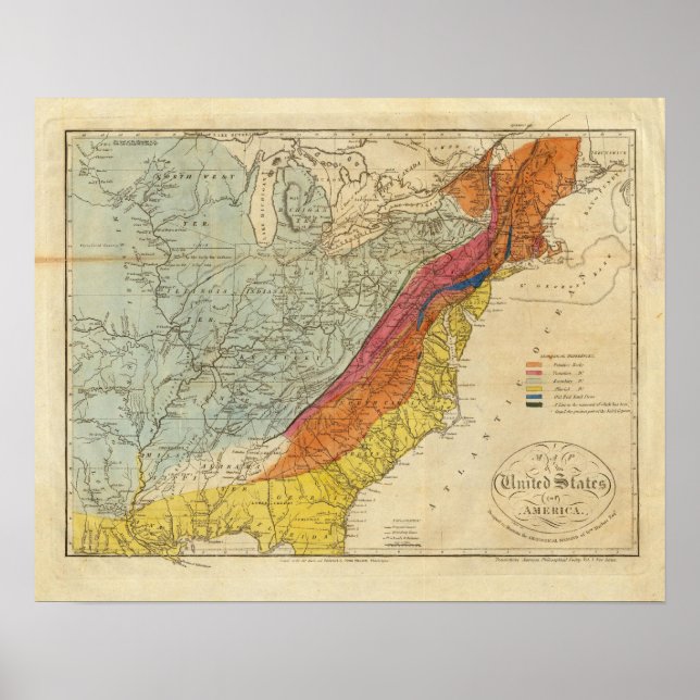 Map of the United States of America 4 Poster (Front)