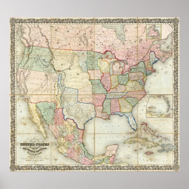 Map of The United States of America Poster (Front)