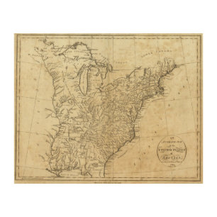 Map of the United States of America Wood Wall Decor