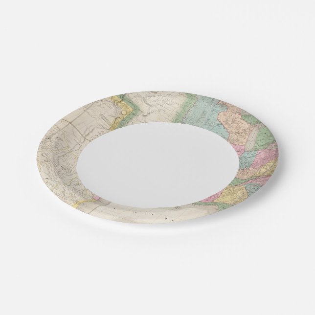 Map of the United States Of North America Paper Plates (Angled)