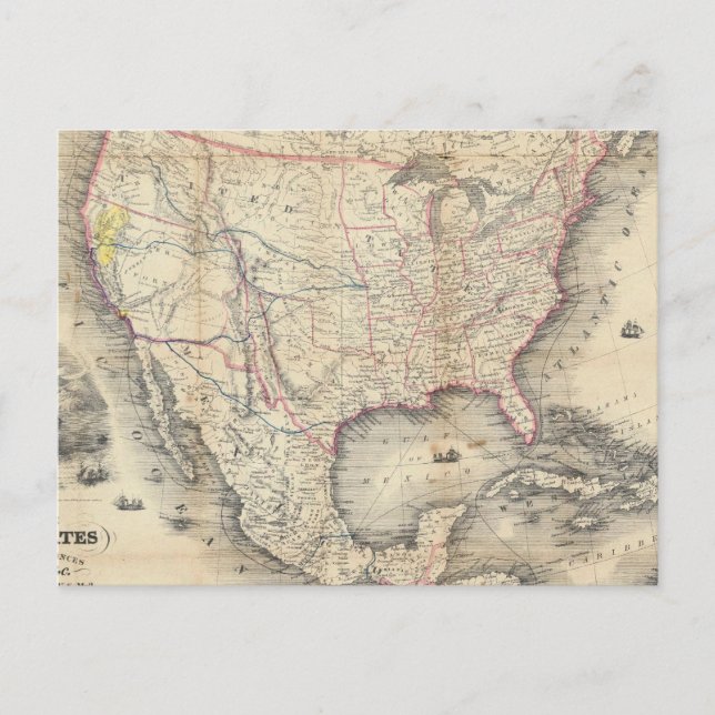 Map Of The United States Postcard (Front)