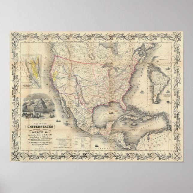 Map Of The United States Poster (Front)