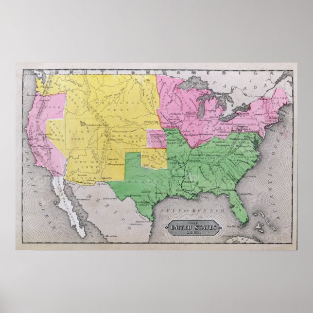 Map of the United States Poster (Front)
