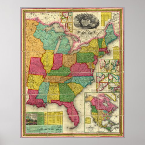 Map of the United States Poster