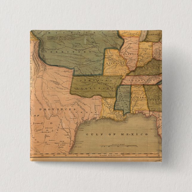 Map of The United States with George Washington Pinback Button (Front)