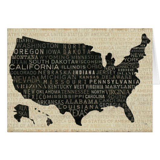 Map of the USA Cards (Front Horizontal)
