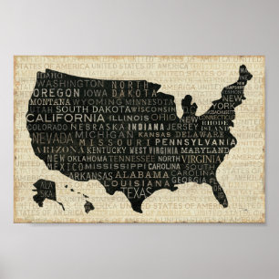 Map of the USA Poster