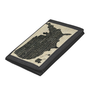 Map of the USA Trifold Wallet