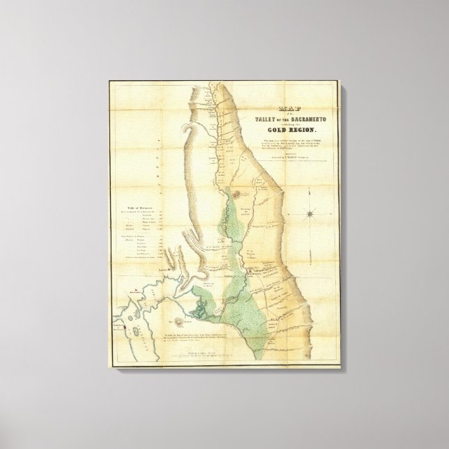 Map of the Valley of the Sacramento Canvas Print (Front)