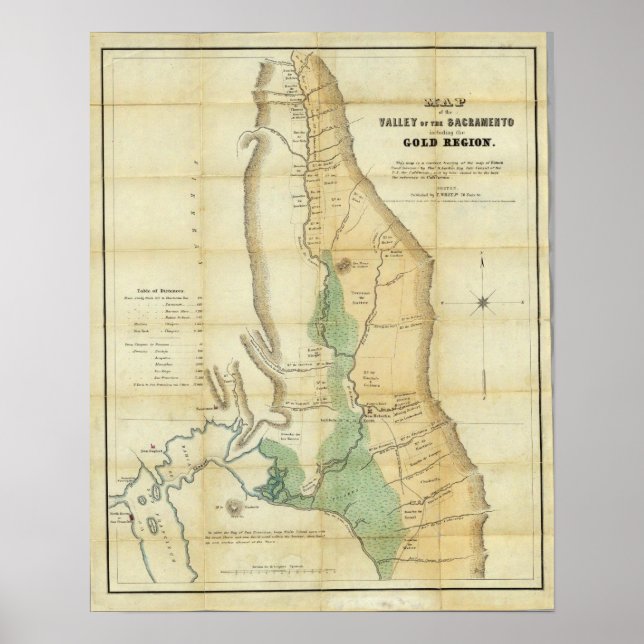 Map of the Valley of the Sacramento Poster (Front)