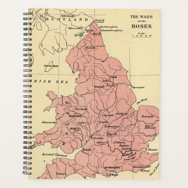 Map of the War of the Roses Planner (Front)