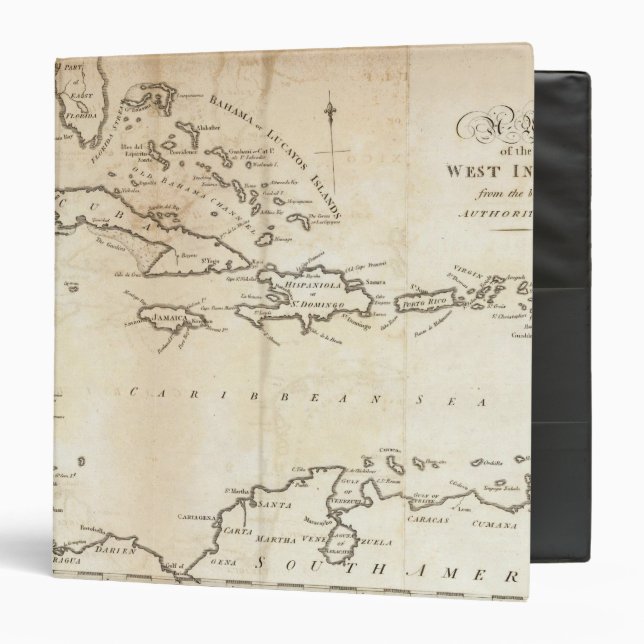 Map of the West Indies 2 Binder (Front/Inside)