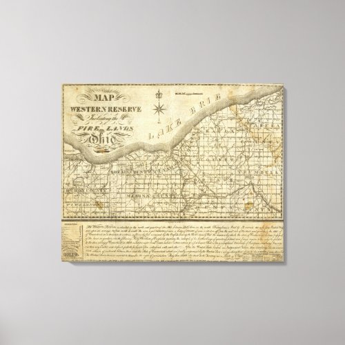 Map of The Western Reserve Canvas Print