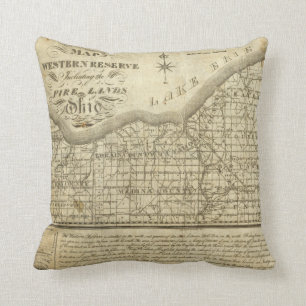 Map of The Western Reserve Throw Pillow