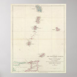 Map of the Windward Islands Poster