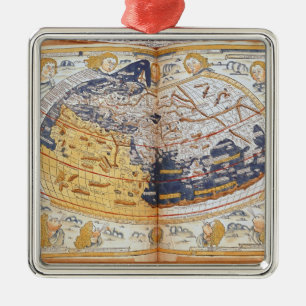 Map of the world, 1486 metal ornament