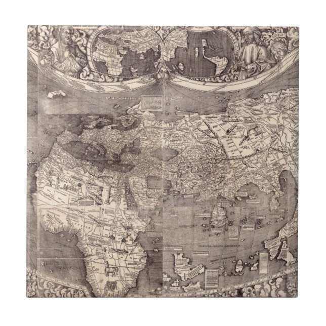 Map of the World | 1507 Ceramic Tile (Front)