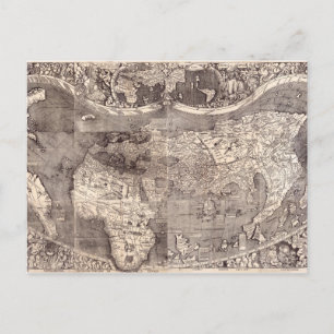 Map of the World 1507 Postcard
