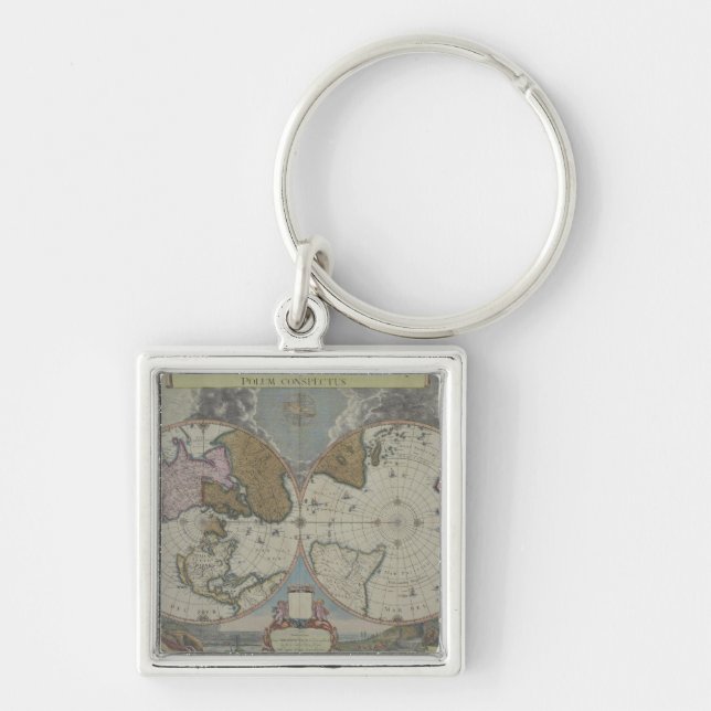 Map of the World 16 Keychain (Front)