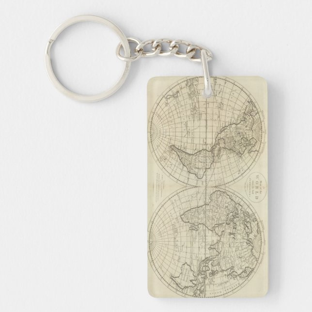 Map of the World 2 2 Keychain (Front)