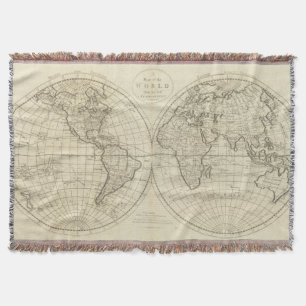 Map of the World 2 2 Throw Blanket