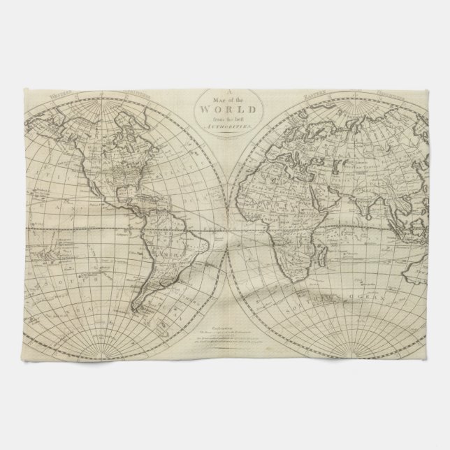 Map of the World 2 2 Towel (Horizontal)