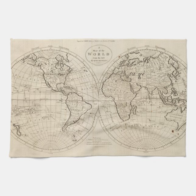 Map of the World 2 Kitchen Towel (Horizontal)